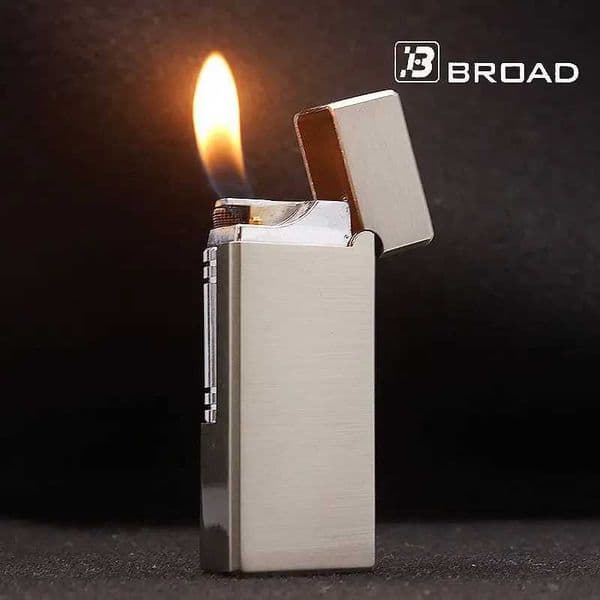 BROAD Flint Gas Lighter Butane Side Slip Grinding Wheel Lighters Cigarettes Accessories Cigar Smoking Lighters Gadgets for Men W251009