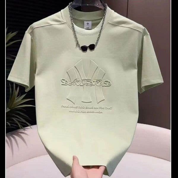 Summer Trendy Brand Casual Light Luxury New Round Neck Men's Short Sleeve T-shirt Designer Shirt Fruit Green White Black Pink Designer Hoodie Cotton Letter