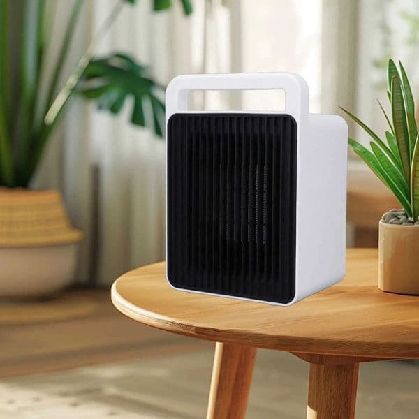 Fast Heating Portable Space Heater White ABS Desktop Electric Heater for Indoor Use in Office and Bedroom Energy Saving Home M251010