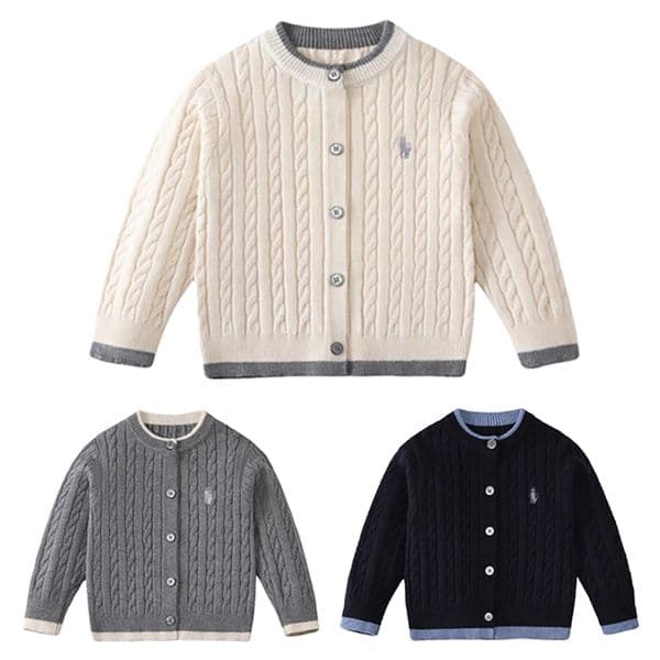 POLO Boys Sweaters Autumn Clothes Children Knitted Cardigans 2025 Autumn New Styles Baby Jackets Boys Tops Fashionable Children Clothing