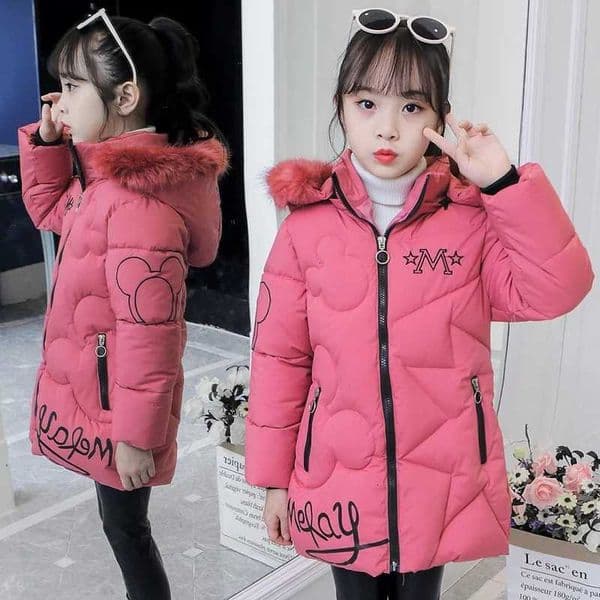 Winter Girls Jacket Letter Printing Thick Keep Warm Cold Protection Detachable Hooded Windbreaker Coat For 412Y Fashion Coats Z251010
