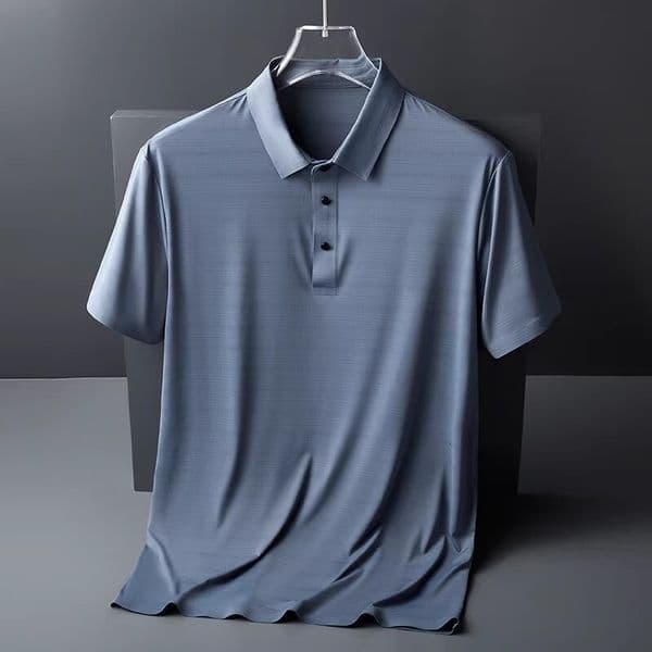 Dad's Summer Outfit For Middle-aged And Elderly Men Short Designer Hoodie Sleeve Designer Shirt T-shirt Summer Ice Silk Polo Shirt Grandpa Middle-aged Half Sleeve