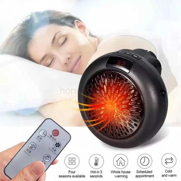 900W Mini Plugin Electric Space Room Heater Adjustable Thermostat Personal Heater With Led Display for Office Dorm Room T251010