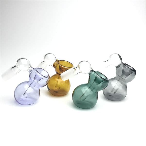 Goodsstore Mini Glass Ash Catcher Bong Bowl 2.8 Inch 14mm 45 Degree Thick Colorful Glass Gourd Smoking Water Pipes