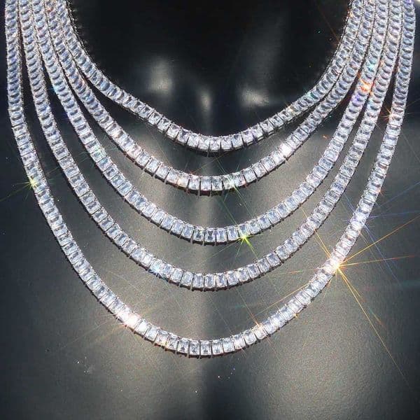 Ny 6mm T Square CZ Tennis Necklace for Women d Out Rectangle 5A Cubic Zirconia Tennis Necklace Fashion JewelryXJ251010