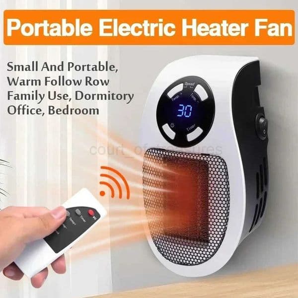 Mini Electric Portable Heater WallOutle Air Heater Powerful Warm Blower Household Radiator Remote Warmer Room Heating Stove M251009
