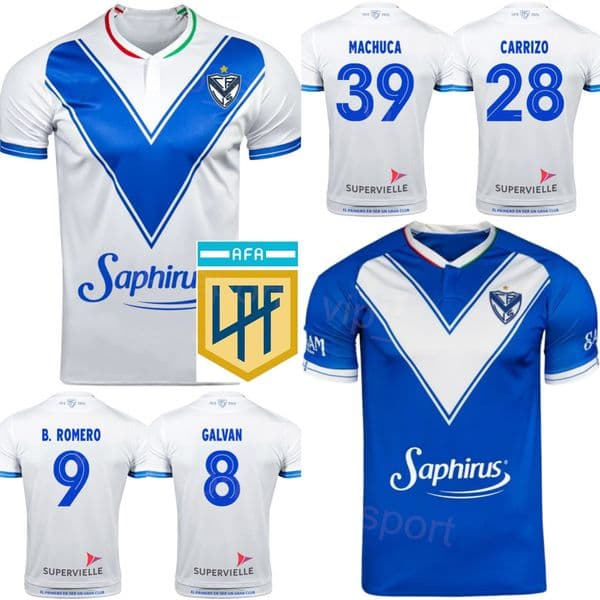 Club 28 CARRIZO Soccer Jersey Velez Sarsfield 9 ROMERO 8 GALVAN 39 MACHUCA 23 ALIENDRO 1 MARCHIORI 15 GODOY 3 GOMEZ 50 ANDRADA 5 BAEZA Football Shirt Kits Mens 25/26