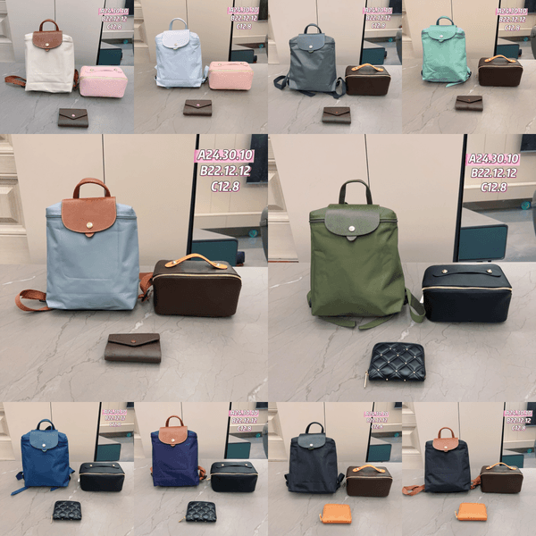 Luxury Ladies Designer Handbag Set Mini Large and Long Styles Including Backpack Crossbody, Shopping Bag and Wallet Fashionable Versatile 3-Piece Collection Model