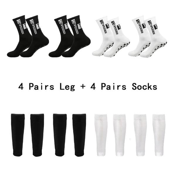 2026 new 4 Set Soccer Socks Shin Guard Men Women non slip grip socks Football Calf Sleeves cycling Sports guards set 251010 free shipping