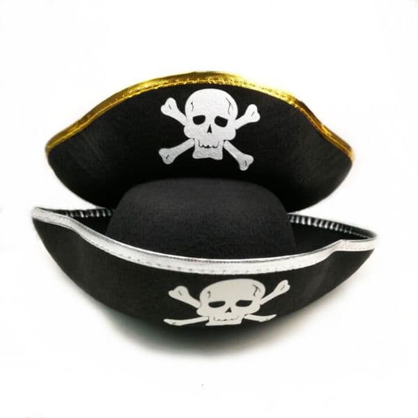 Halloween Children's Cosplay Props Pirate Captain Felt Hat Skull Element
