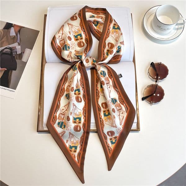 designer women head scarf New est Classic Women T willy Headband Fashion Bag Scarfs Designer Scarf for Women Hair Thin Scarves Neck Tie silk scarf