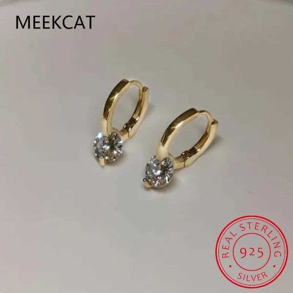 Solitaire 1ct D Moissanite Earrings for Wen 2023 Diamond Sterling Silver Hoop Earrings 925 Drop Earrings Girls 14k Gold Plated X251011
