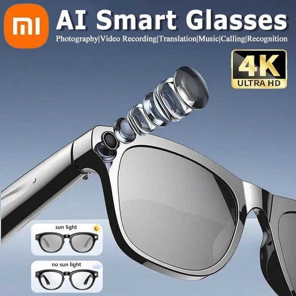 4K AI Smart Glasses Multifunctional Camera Bluetooth Call Voice Assistant Music Player Translate Photochromic HD Glasses X251011