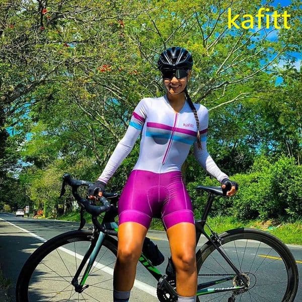 KAFITT womens cycling jumpsuit longsleeved threesuit cycling racing suit Pro cycling work uniform 20D GEL 251008