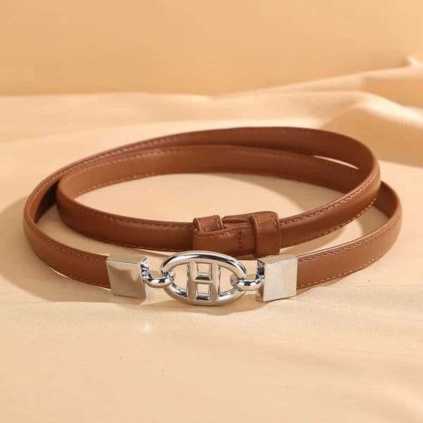 Fashionable silver buckle womens small belt highend and versatile Instagr style decorative dress Z251011 L260508