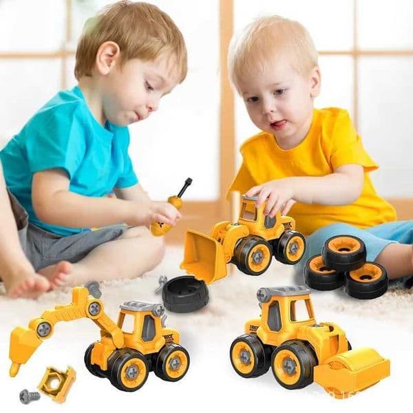 Construction Vehicle Toy Set DIY Engineering Truck Kit BatteryFree Mini Excavator Model Birthday Baby Shower Gift for Boys KidJ251011