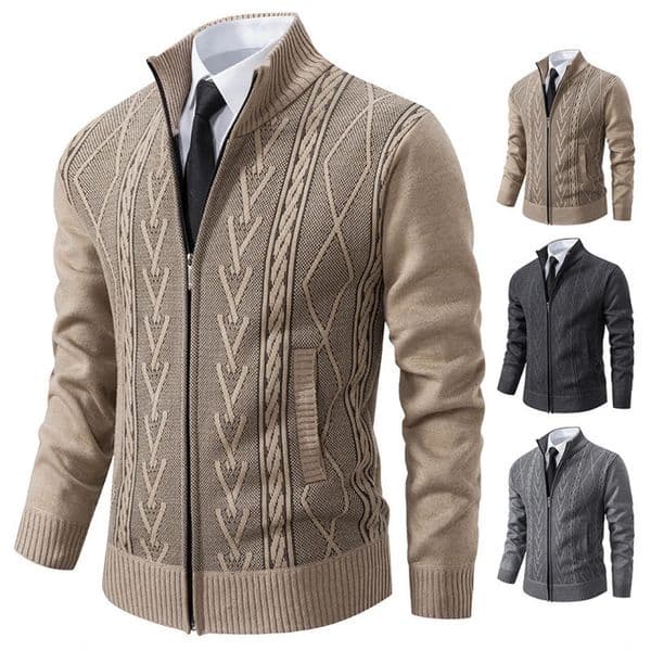 winter autumn and cashmere padded warm casual mens knitted sweater coat 240113 L260612
