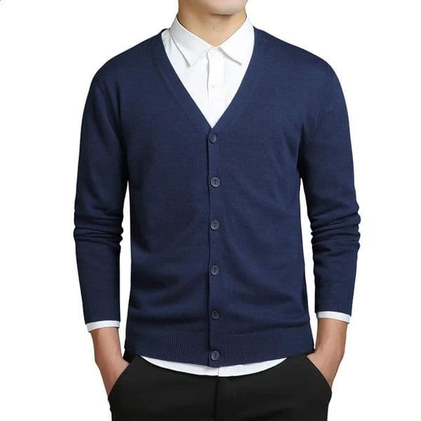MRMT Spring and Autumn Mens Jacket Sweater cardigan cotton Vneck mens thin knit sweater 240821