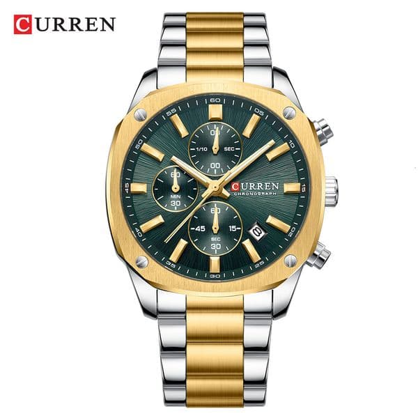CURREN 8490 Square Multifunctional Calendar Six-Hand Waterproof Business Men's Watch