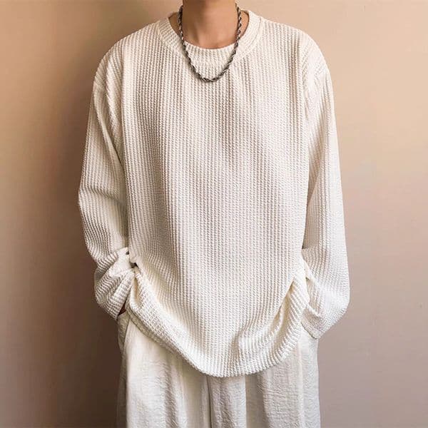 Heavyweight Designer Shirt Long Sleeve T-shirt For Men Spring And Autumn Inner Wear Loose Fit Plus Size Designer Hoodie Casual White Base Shirt Summer Men's Long