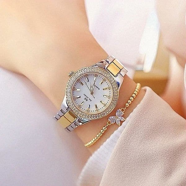 Fashion Ladies Wrist Watches Dress Gold Watch Women Crystal Diamond Watches Stainless Steel Silver Clock Women Montre Femme 251010