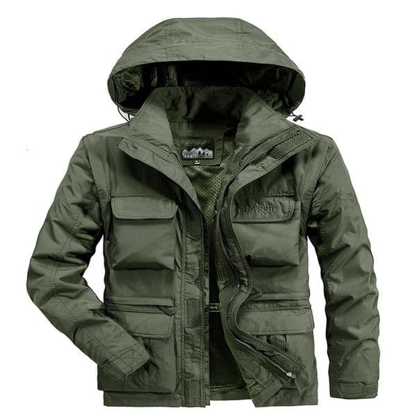 Mens Fall And Winter Multifunctional Windproof Waterproof Outdoor Sports OffRoad Versatile MultiPocket Jacket 241112