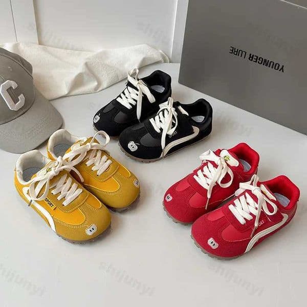 Children Casual Sneakers 2025 Autumn New Toddler Flat Boys Girls Retro Classic Fashion Soft Sole Kids Running Sport Shoes H260305