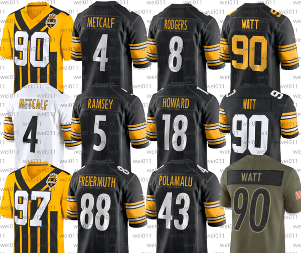 DK Metcalf T.J. Watt Joey Porter Jalen Ramsey Michael Pittman Troy Polamalu Max Iheanachor Darnell Washington Jaylen Warren Derrick Harmon Hines Ward Football Jersey