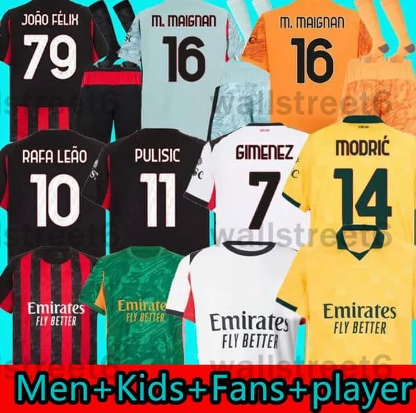 new model 2025 2026 home awayMilan Jerseys Modric PULISIC TOMORI RAFA LEAO Football shirts ac uniform fans 125th BONDO JOAO FELIX GIMENEZ children's set