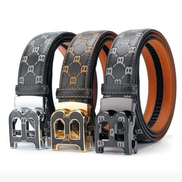 Mens Fashionable Luxury Brand for Men Letter B Buckle Belt Male Business Casual Style 26L0506