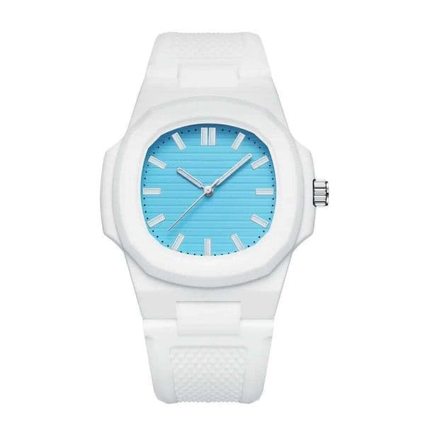 Square Stripe Colorful Silicone Men's Watch Brand Waterproof Quartz Sports Couple Watch Lover Gift