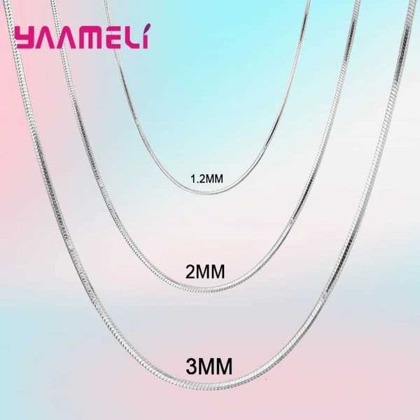 Big Promotion 100 Authentic 925 Sterling Silver Chain Necklace with Lobster Clasps fit Men Women Pendant 1234mm 1630 Inch Z251011