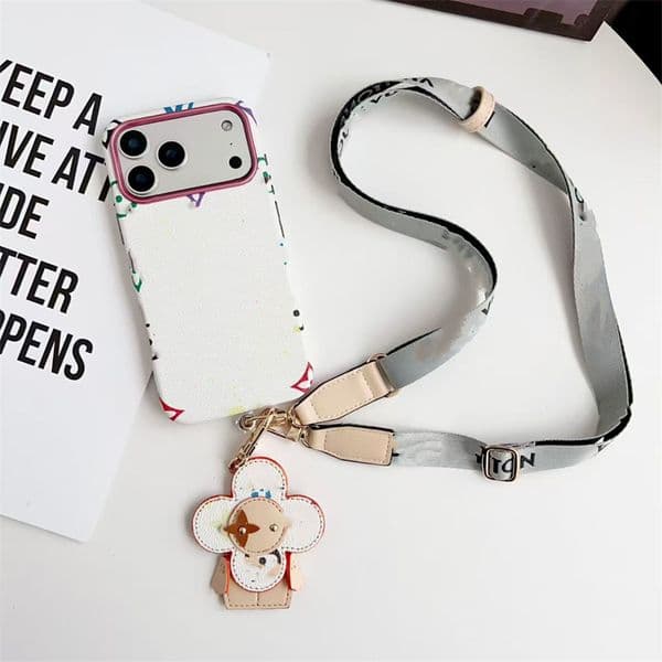 iPhone 17Pro Max Case Fashion Designer Cross Body 17 16promax 16 15promax 15 14 Plus 13 12 Luxury Leather Phone Case with Lanyard Shockproof Mobile Phone Cover Q260428