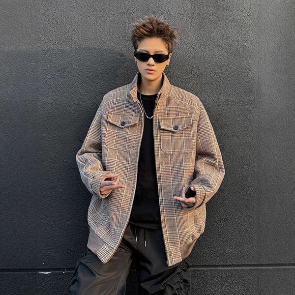 American Retro Stand Collar Jacket Men's Spring Designer Jacket Autumn Stylish Short Loose Jacket Men Design Top