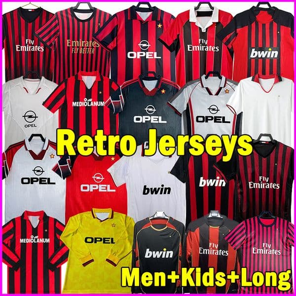Retro Milans Soccer Jerseys GRAVENBERCH 89 90 Football Shirts KLAASSEN 97 98 football kits DANILO 06 07 MILANJersey BLIND MALDINI 12 13 KAKA 16 17 Men Kids Kit Socks Set