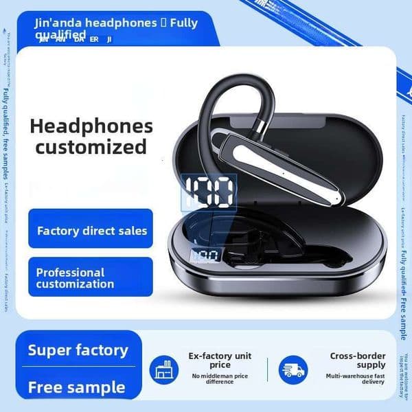 Wireless Bluetooth Headset Intelligent Noise Reduction Universal Business Sports Hanging Large Power Single Ear