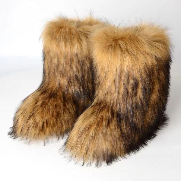 Y2K Fluffy Midcalf Boots Winter Women Fashion Snow Boots Warm Cotton Shoes251011