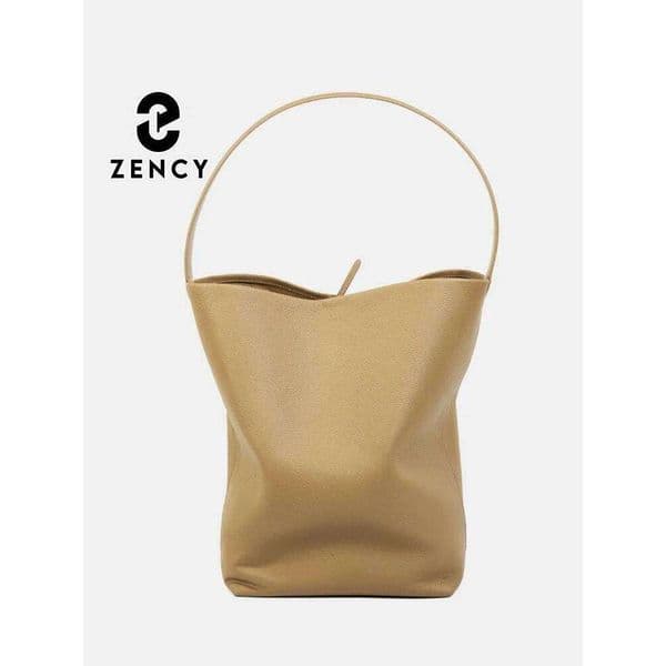 Zency Genuine Leather Large Tote Bag Women High Capacity Bucket Leisure String Composite Bags For Work Shopper Suotong0510