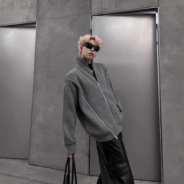 Autumn Winter Niche Zipper Designer Jacket Design Cardigan Sweatshirt Jacket Men Men's Jacket New Loose Casual Knitted Top