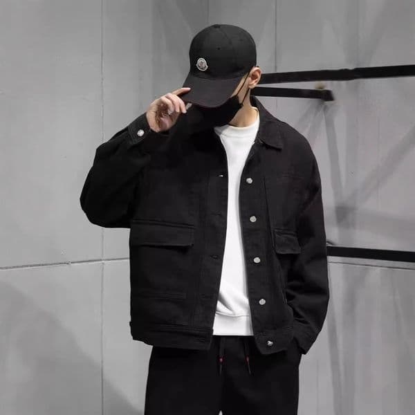 Vintage Washed Denim Jacket Designer Jacket For Men Korean Style Loose Jacket Ins Jacket Men Trendy Cool Youth Solid Color Coat Top