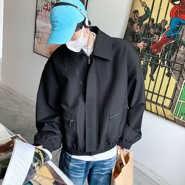 Japanese Retro Padded Shoulder Jacket Men Jacket For Men Designer Jacket Spring And Autumn Style Trendy Simple Casual Versatile Loose Workwear Long Sleeve Clothing