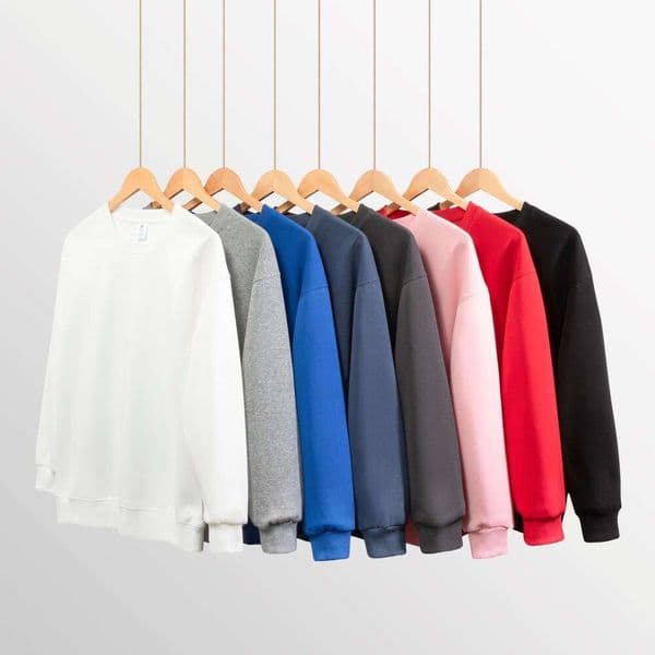 Loose Solid Color Wonem's Crew Neck Cotton Blend Double-Sided Sweatshirt Women's Korean Style Casual Long Sleeve hoodies women