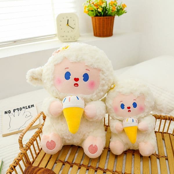 New Ice Cream Plush Cone Little Sheep Pillow Children's Doll Stuffed Toy Z260131