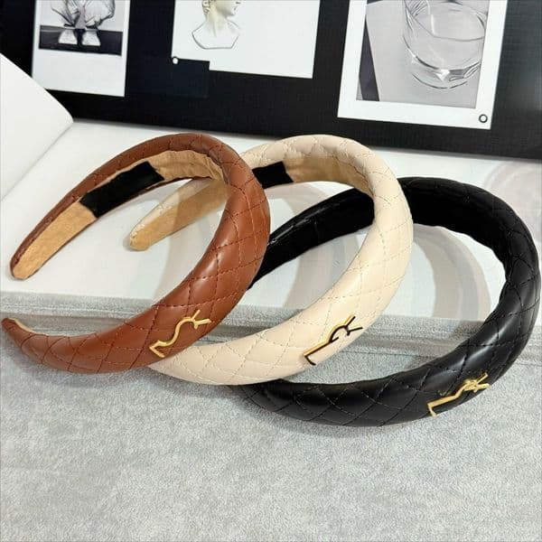 Designer Leather Headband Vintage Style Headband High Skull Crown Hair Accessories High Quality Leather Headband Simple Hair Accessories