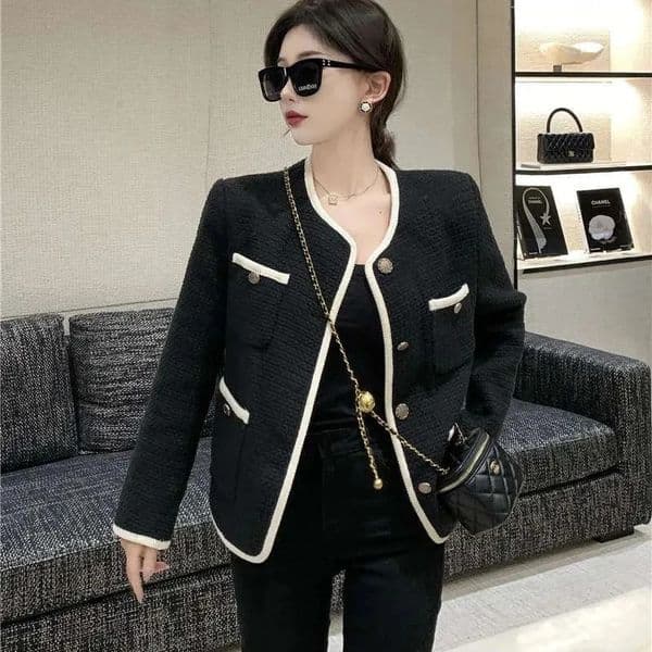 Jackets For Women Small Fragrance Coat Fall Winter Loose Temperament Short Twd Jacket Korean Fashion Office Lady Top 251013 S260424