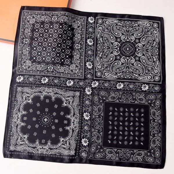 Cashew Mulberry Silk Small Square Unisex Versatile Korean Style Multifunctional Professional Neck Scarf