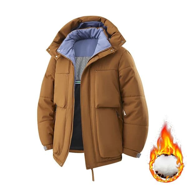 Mens hooded cold resistant short jacket autumn and winter outdoor sports warm cotton jacket casual and fashionable jacket 251011