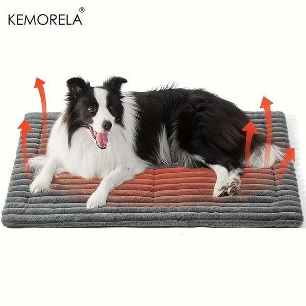 Luxury Soft Extra Bed All Seasons Nonslip Striped Plush Dog Crate Sleep Mat For Small And Large Dogs D251013