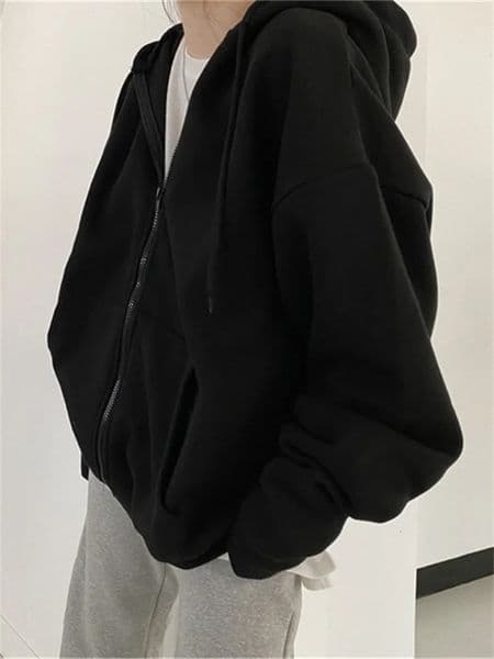 Korean Fashion Zipper Hood Sweatshirt Women Autumn Long Sleeve Tops Casual Y2K Hoodies Streetwear Harajuku Loose Jackets Coats 251010BJ