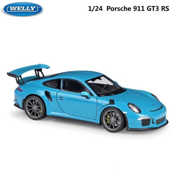 WELLY 1:24 Porsche 911 GT3 RS Diecast Model Car, Licensed Alloy Replica with Open Doors & Detailed Interior, Collectible Sports Car Toy for Car Enthusiasts, Home Decor & Gift